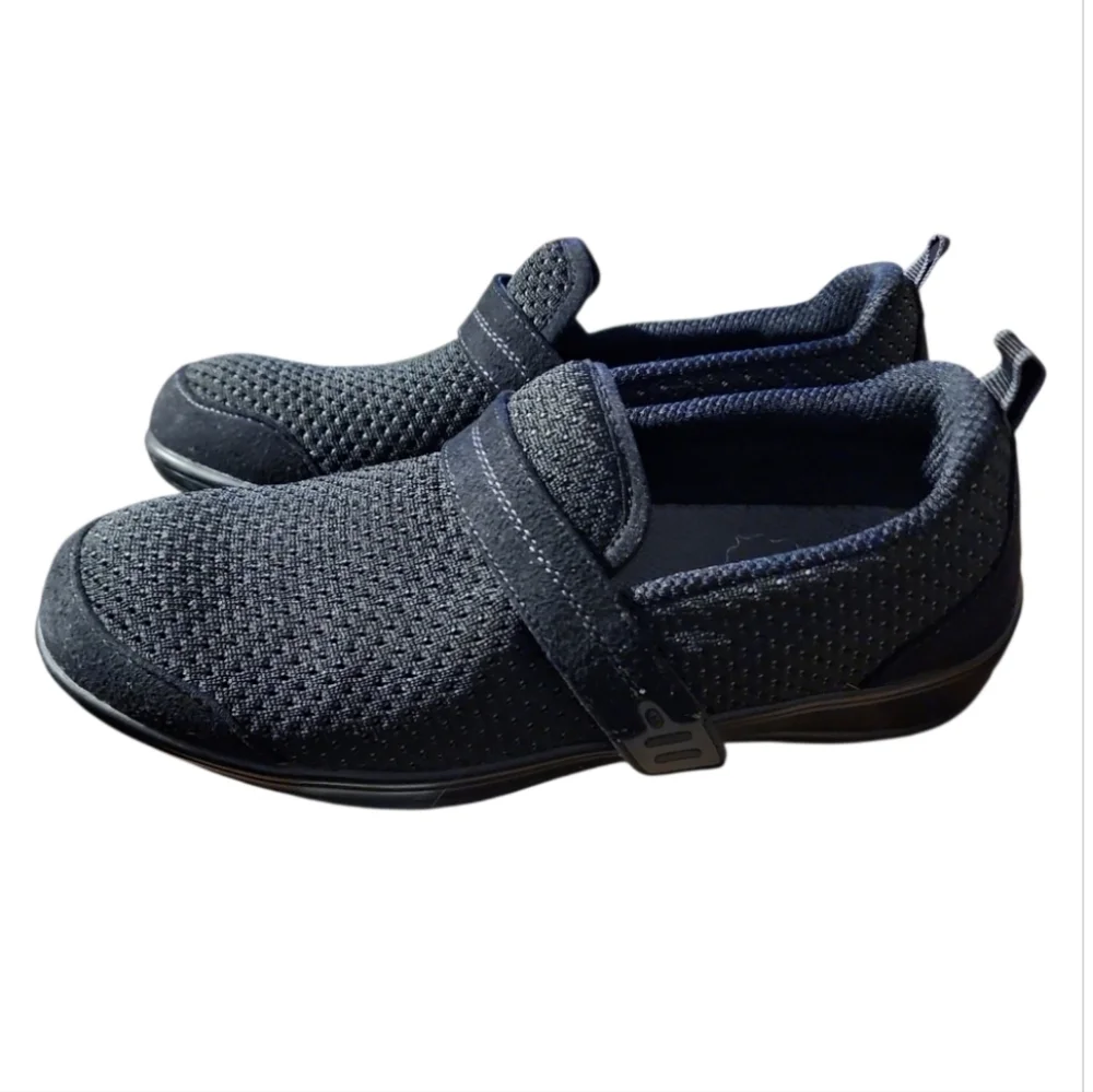 Orthofeet Women’s Orthopedic Quincy 821 Black Slip On Strap Shoes Size 9 B Med